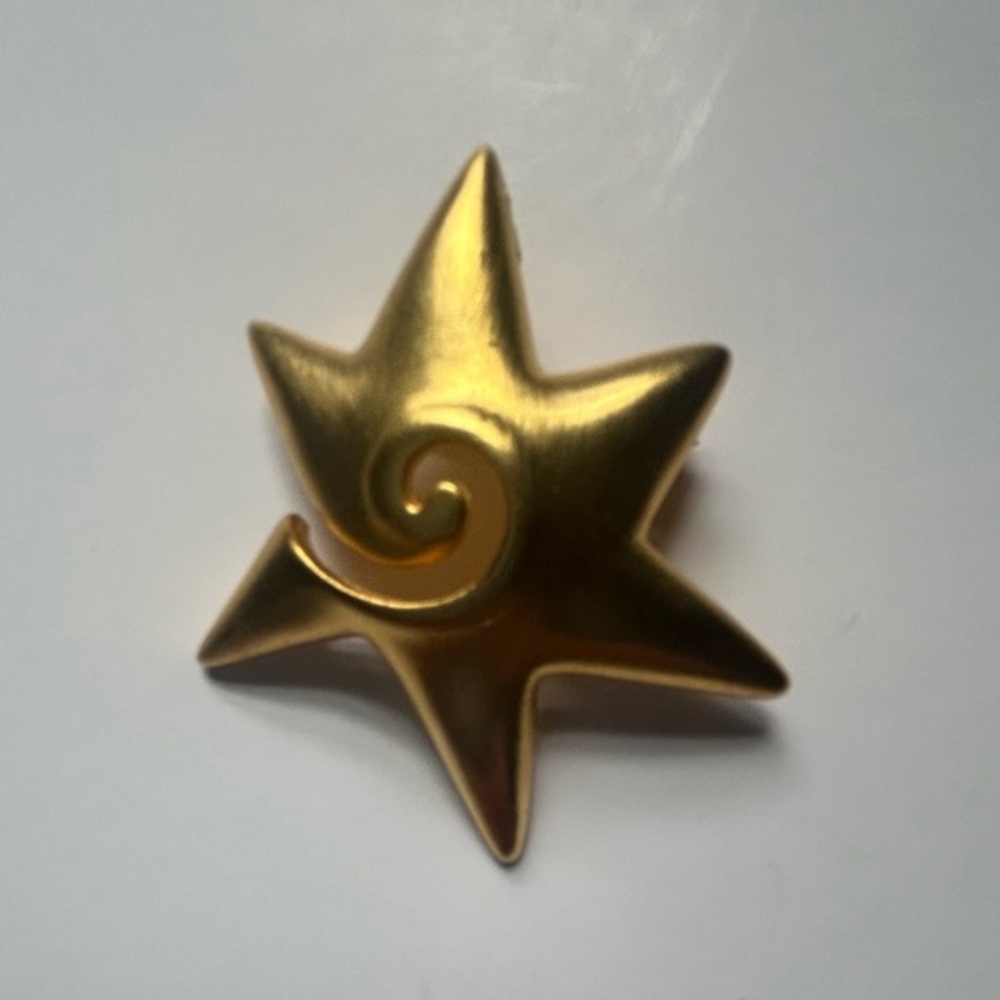 NEW contemporary brushed gold brooch pin - 2”